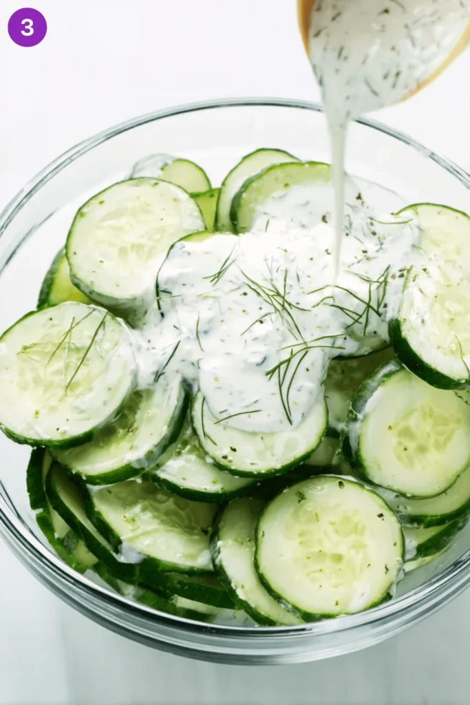 Creamy yogurt cucumber salad-steps2