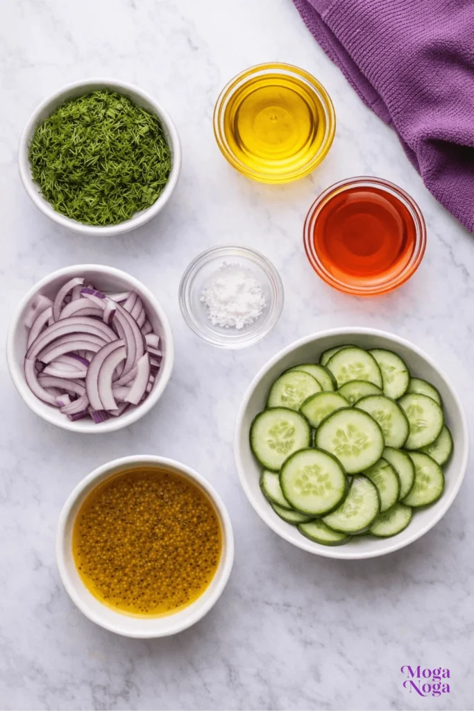 Cucumber dill salad-ingredients