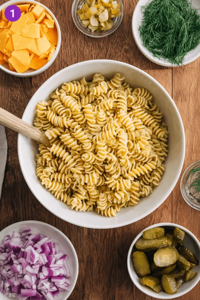 Dill Pickle Pasta Salad-steps