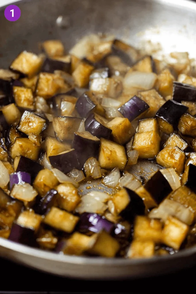 Eggplant shakshuka-steps