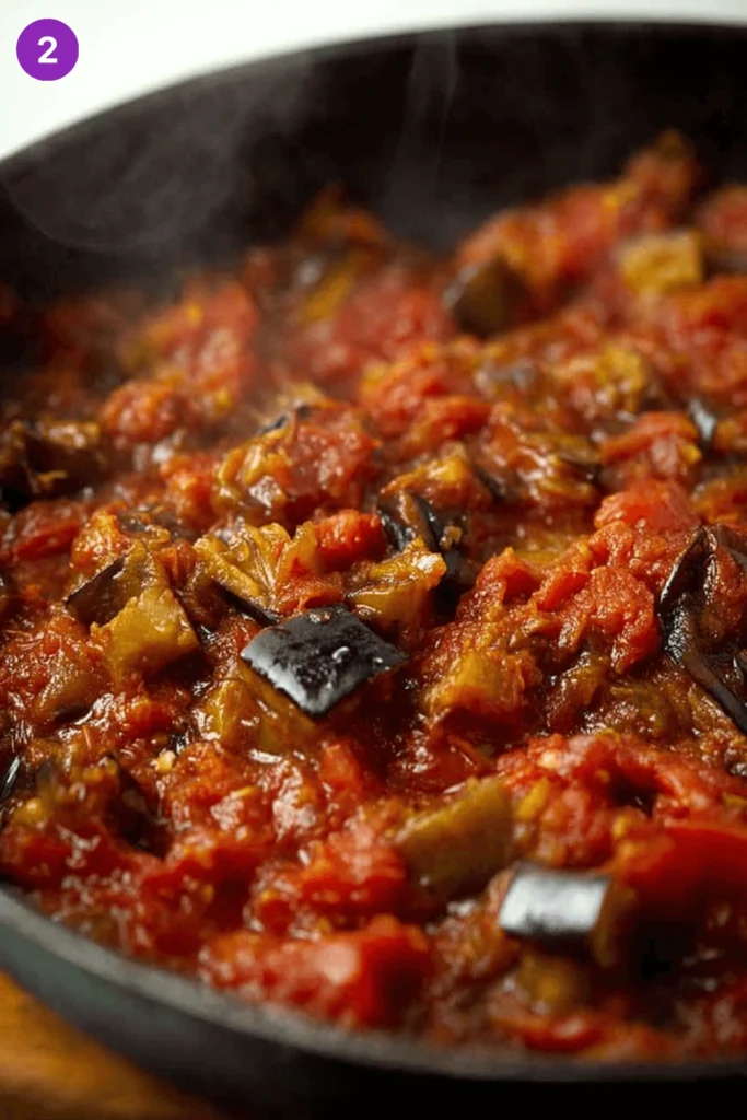 Eggplant shakshuka-steps1