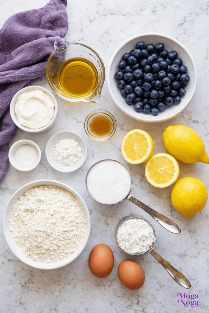 Lemon blueberry loaf cake-ingredients