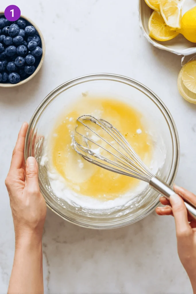 Lemon blueberry loaf cake-steps