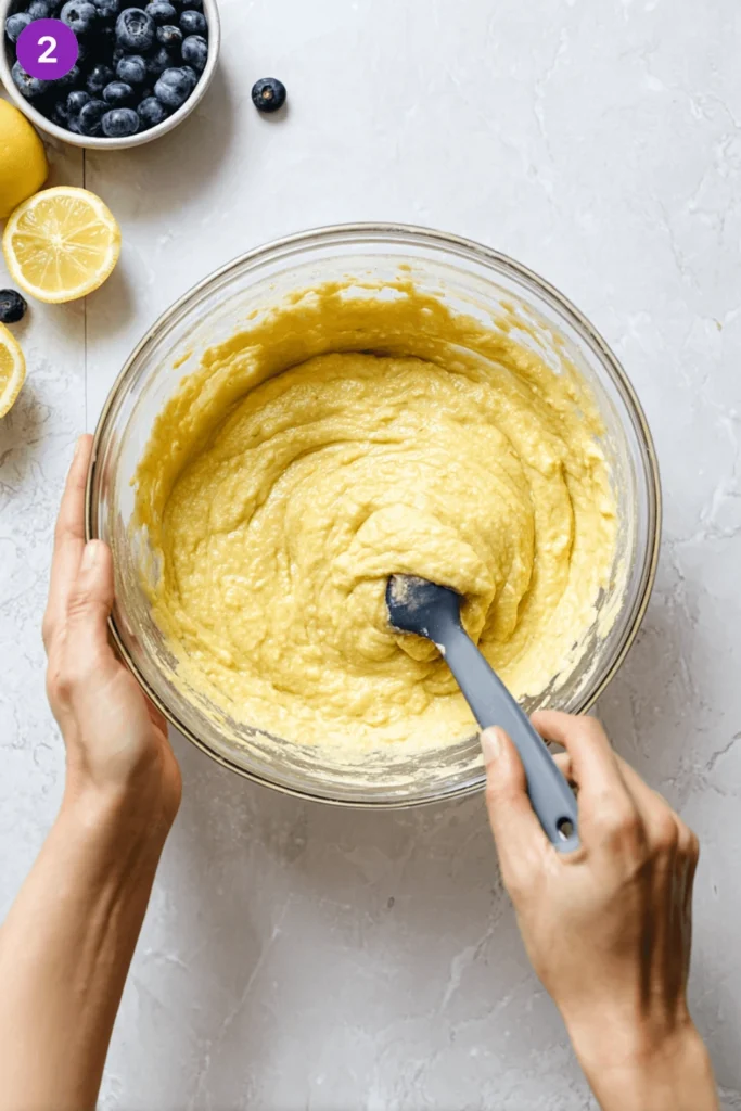 Lemon blueberry loaf cake-steps1