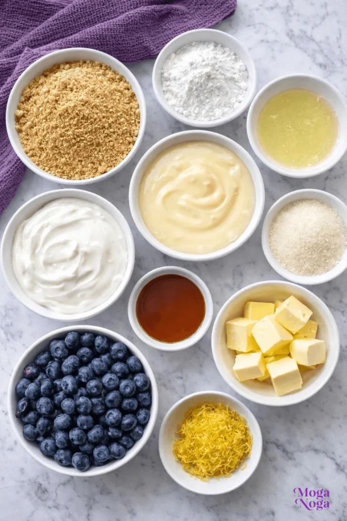 Lemon blueberry tart-ingredients