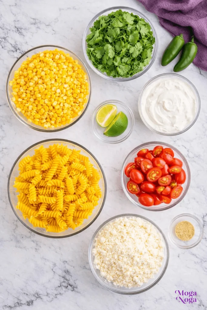 Mexican Street Corn Pasta Salad-ingredients