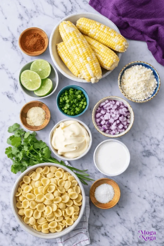 Mexican Street Corn Pasta Salad-ingredients