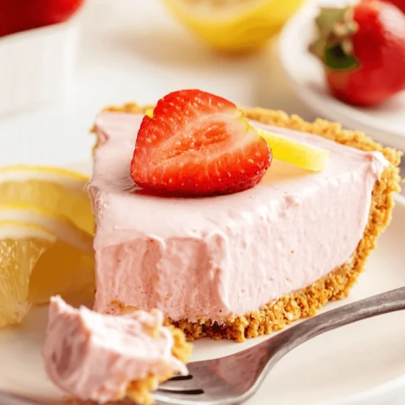 No Bake Strawberry Lemonade Pie