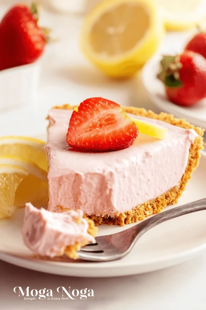 No Bake Strawberry Lemonade Pie