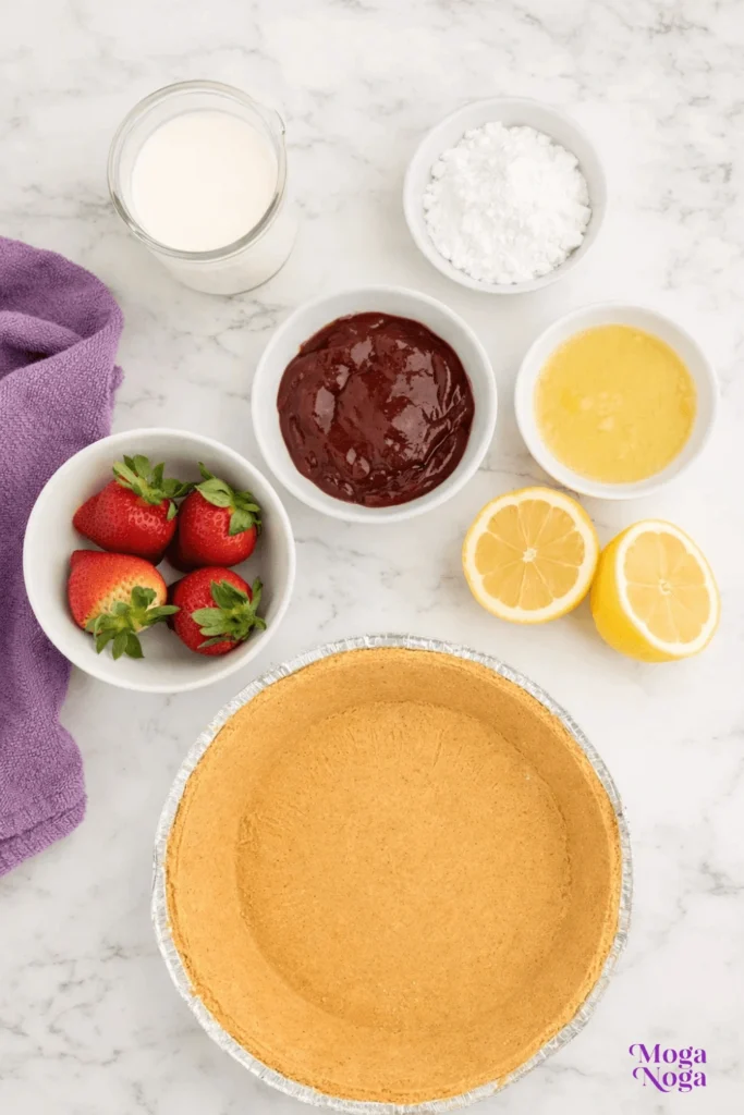 No Bake Strawberry Lemonade Pie-ingredients