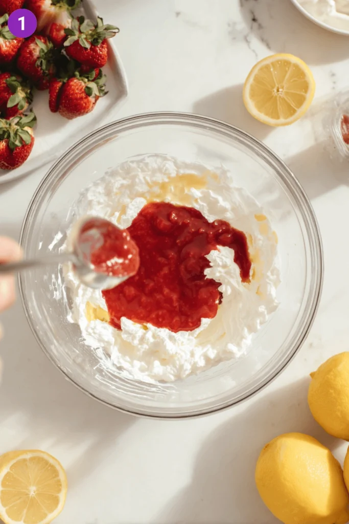 No Bake Strawberry Lemonade Pie-steps