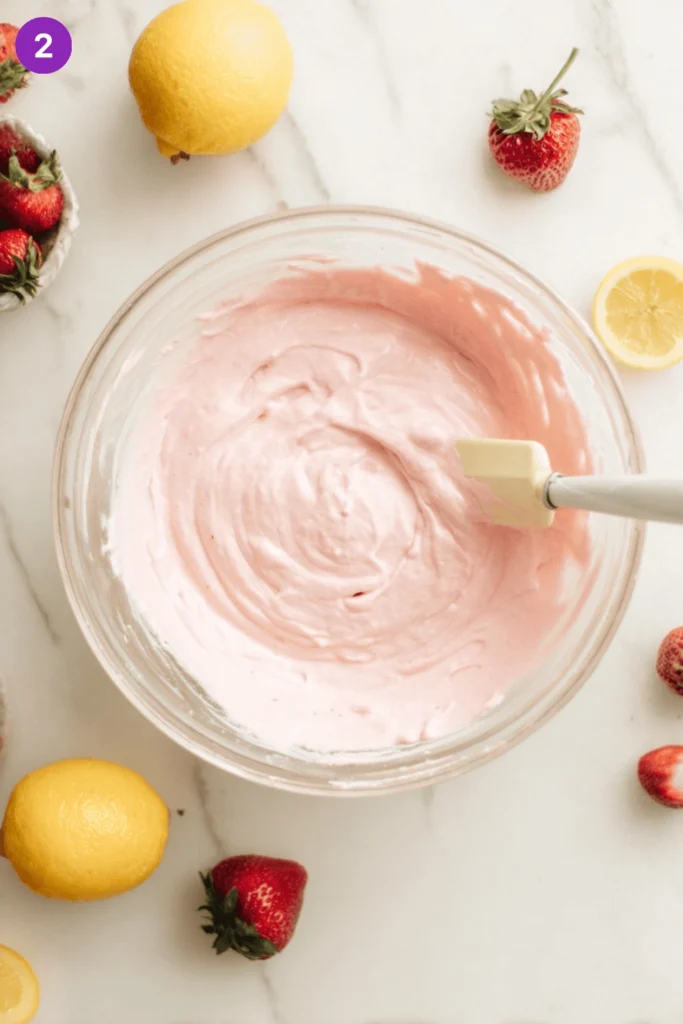 No Bake Strawberry Lemonade Pie-steps1