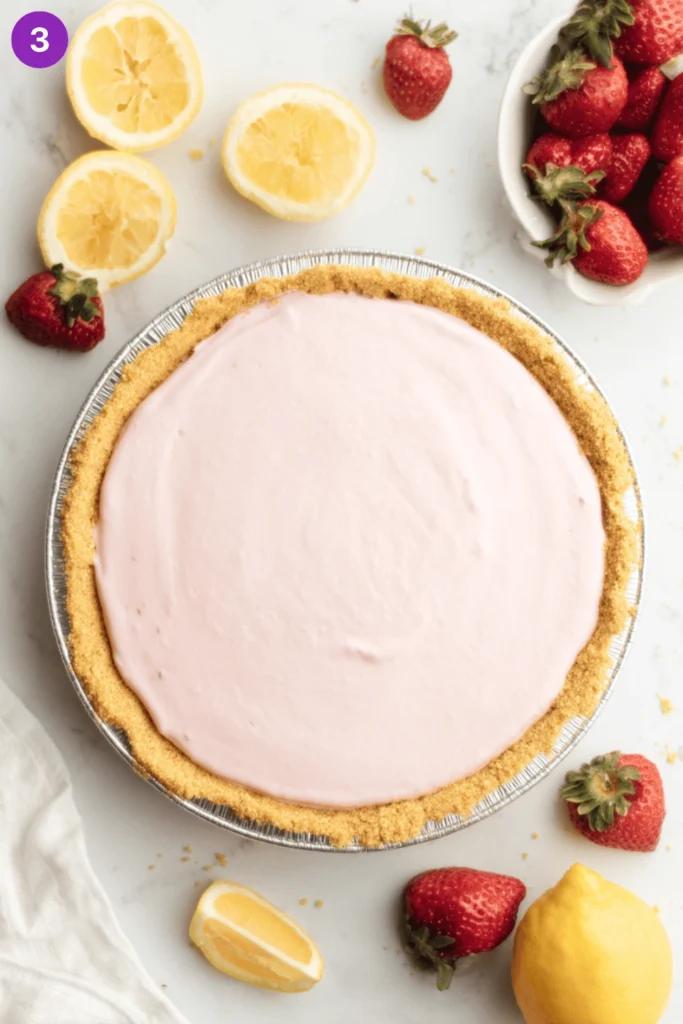 No Bake Strawberry Lemonade Pie-steps2