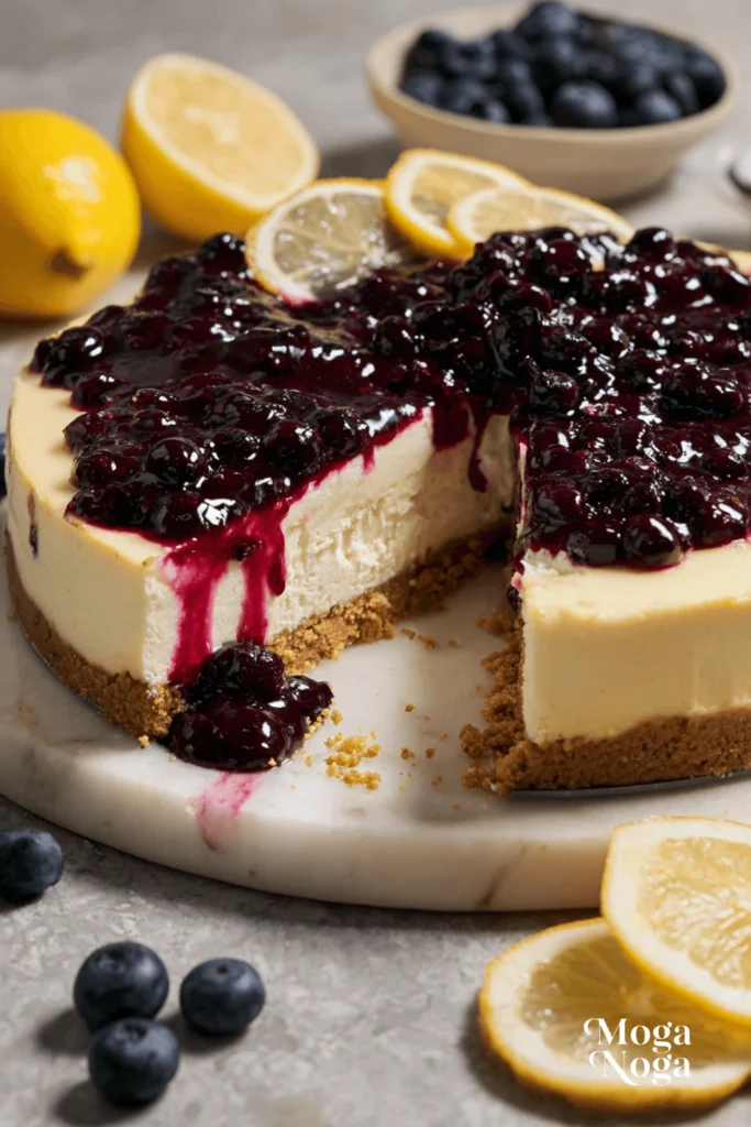 No-bake lemon blueberry cheesecake-1