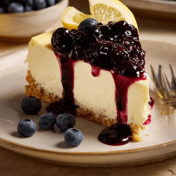 No-bake lemon blueberry cheesecake