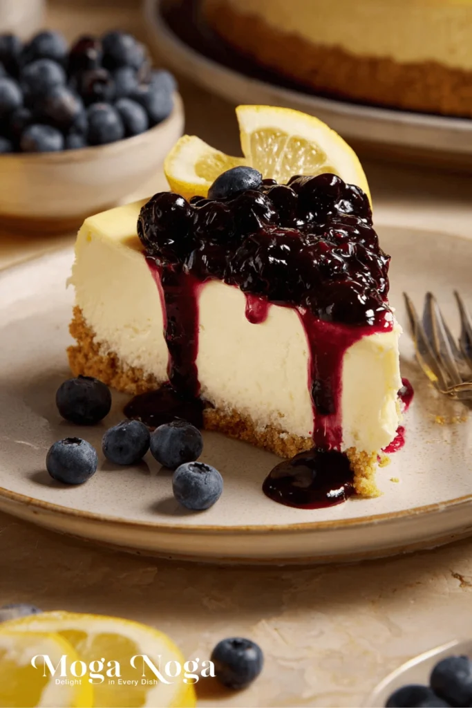 No-bake lemon blueberry cheesecake