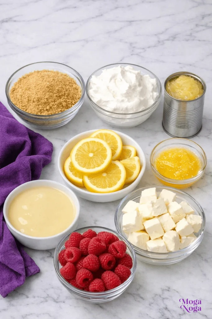 Raspberry Lemonade Pie-ingredients