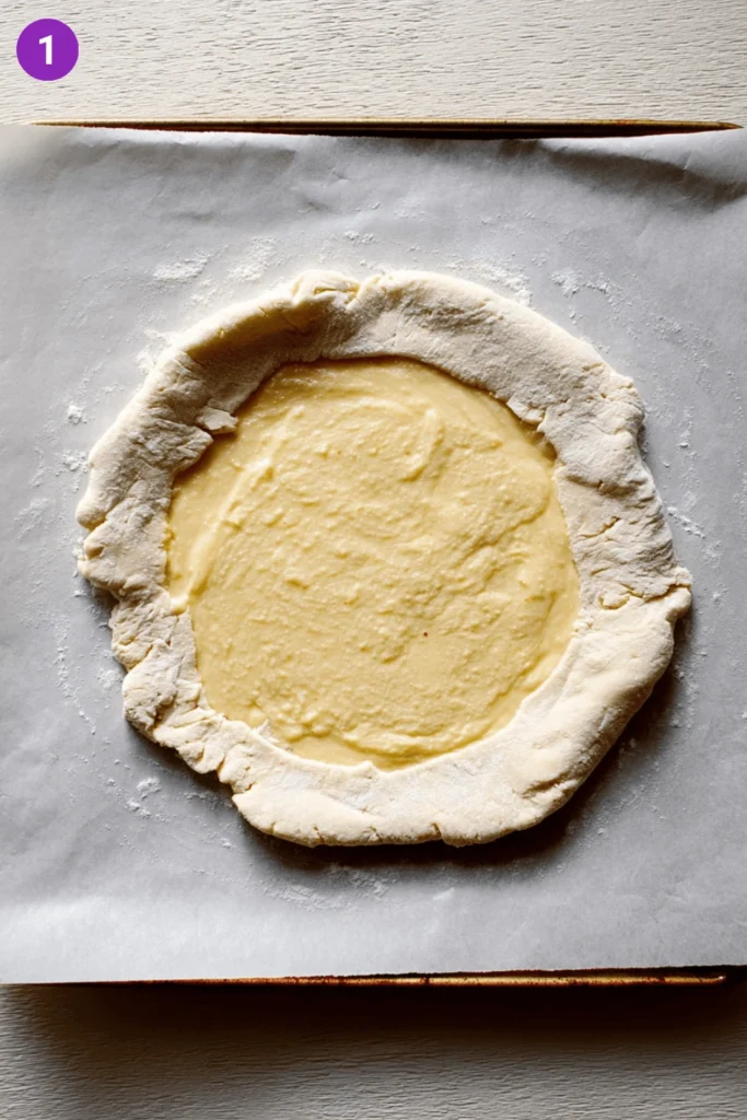 Rhubarb Galette with Frangipane-steps