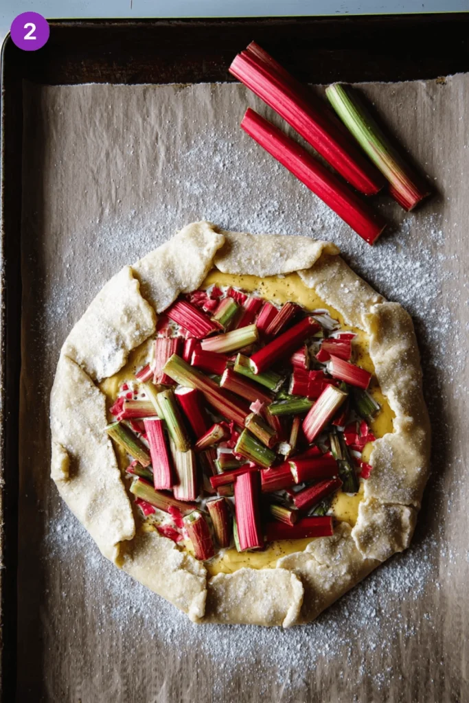 Rhubarb Galette with Frangipane-steps1