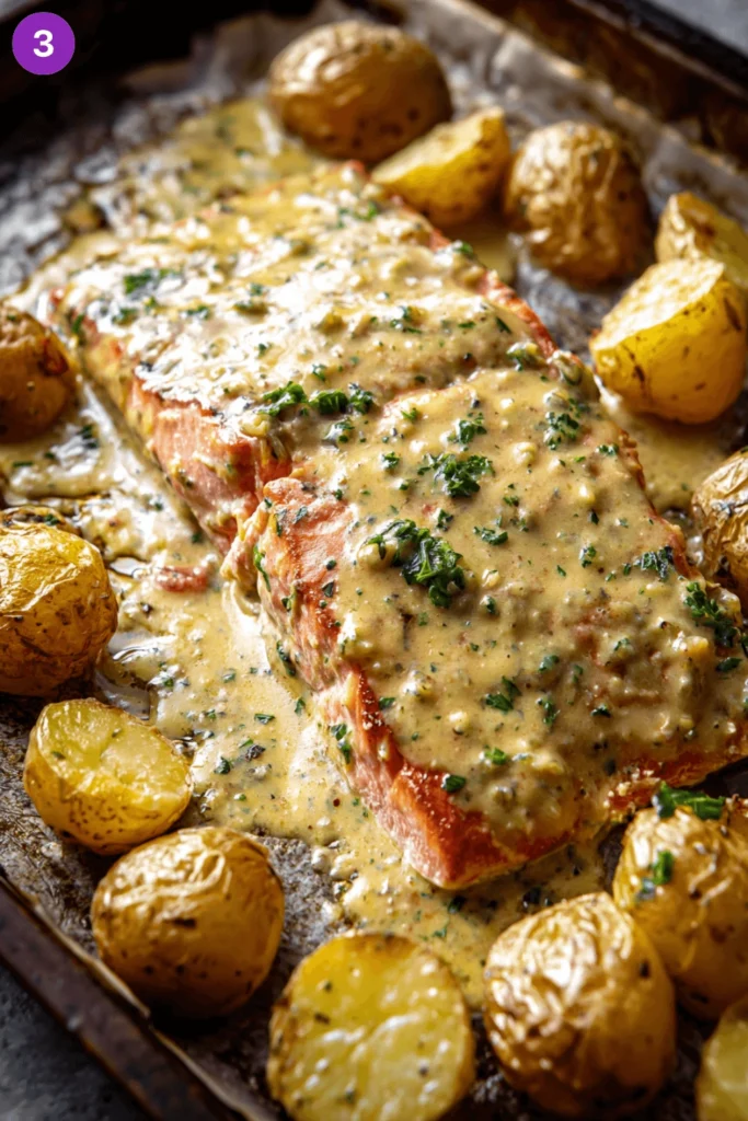 Sheet Pan Dijon Salmon and Panko Potatoes-steps2