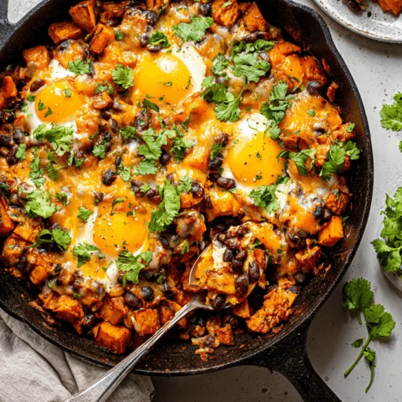 Butternut Squash and Black Bean Enchilada Skillet