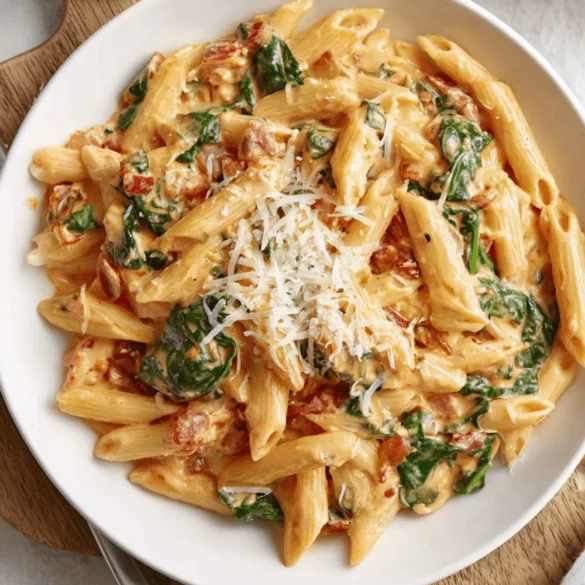 Creamy Tomato and Spinach Pasta