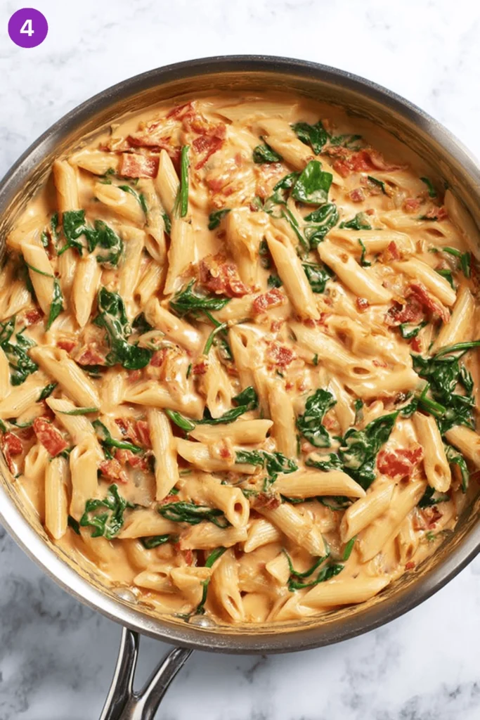 Creamy Tomato and Spinach Pasta-Steps4