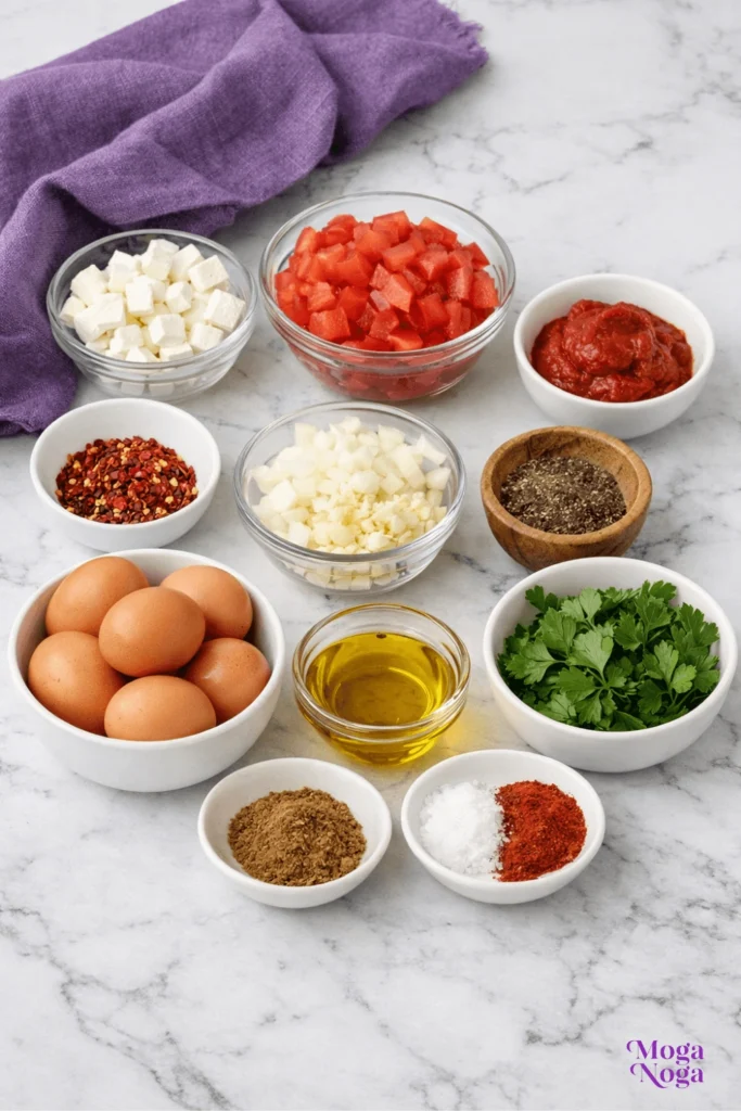 Dippy Tomato Egg Skillet-Ingredients