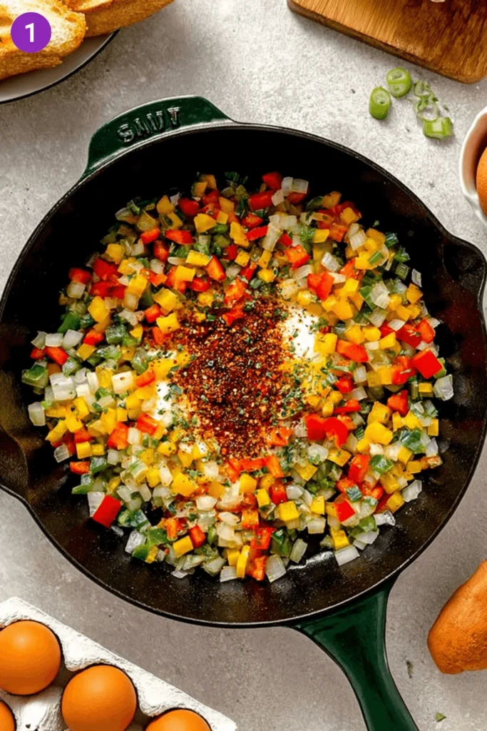 Dippy Tomato Egg Skillet-Steps1