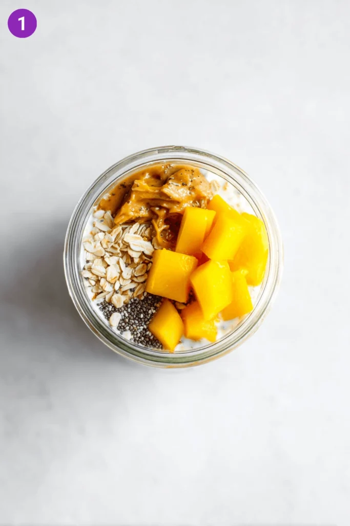 Mango Overnight Oats-steps