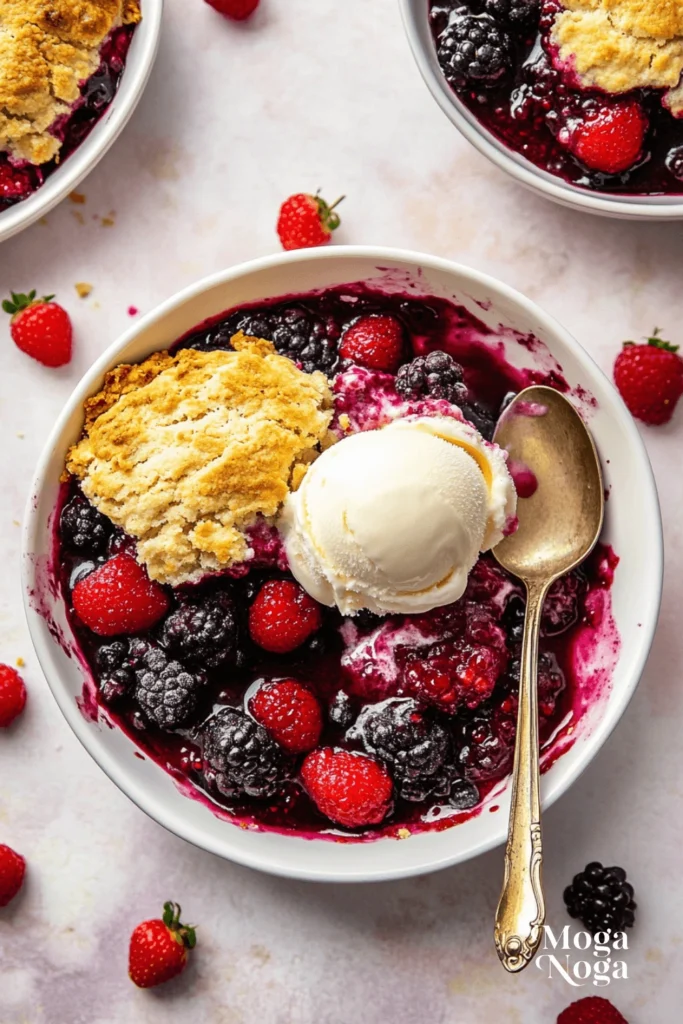Mixed Berry Cobbler with Lemon-Pistachio Biscuits-01