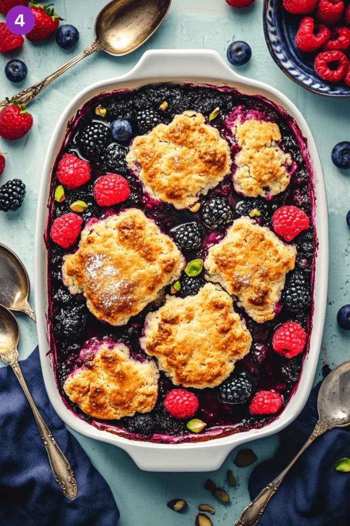 Mixed Berry Cobbler with Lemon-Pistachio Biscuits-Steps03