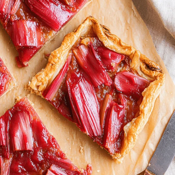 Quick and Easy Puff Pastry Rhubarb Tart