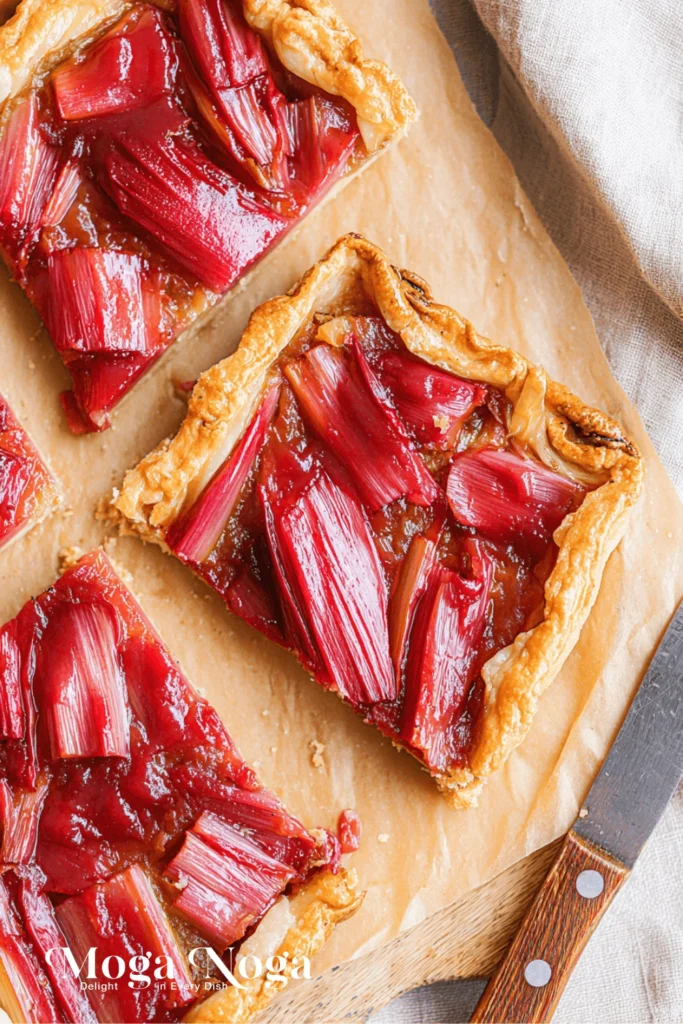 Quick and Easy Puff Pastry Rhubarb Tart