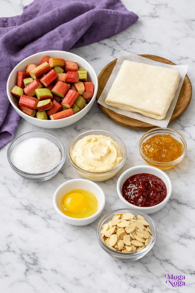 Quick and Easy Puff Pastry Rhubarb Tart-Ingredients