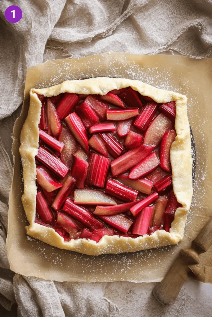 Quick and Easy Puff Pastry Rhubarb Tart-Steps1