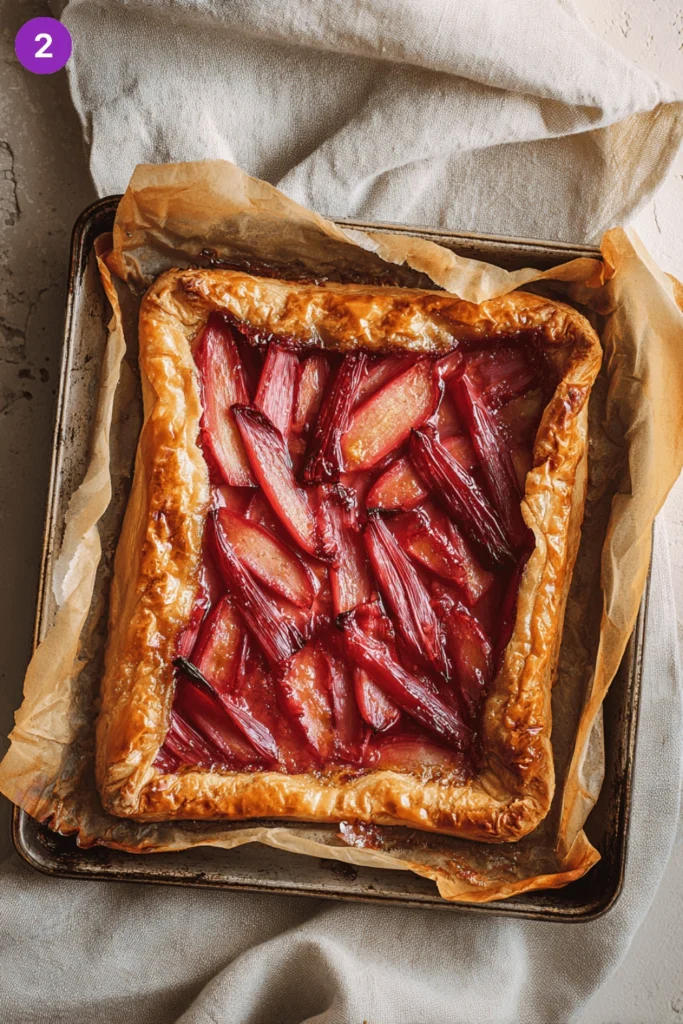 Quick and Easy Puff Pastry Rhubarb Tart-Steps2