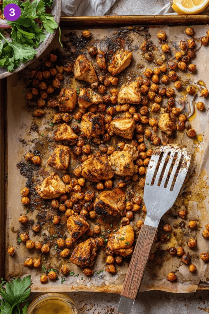 Sheet Pan Greek Chicken and Chickpea Salad-Steps3