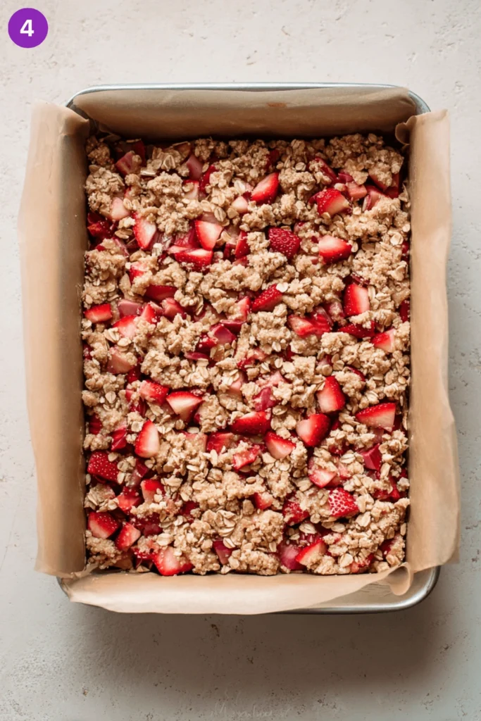 Strawberry Rhubarb Crumb Bars-steps3