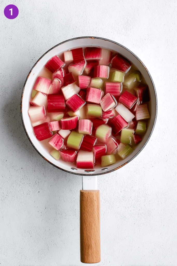 rhubarb sauce-steps