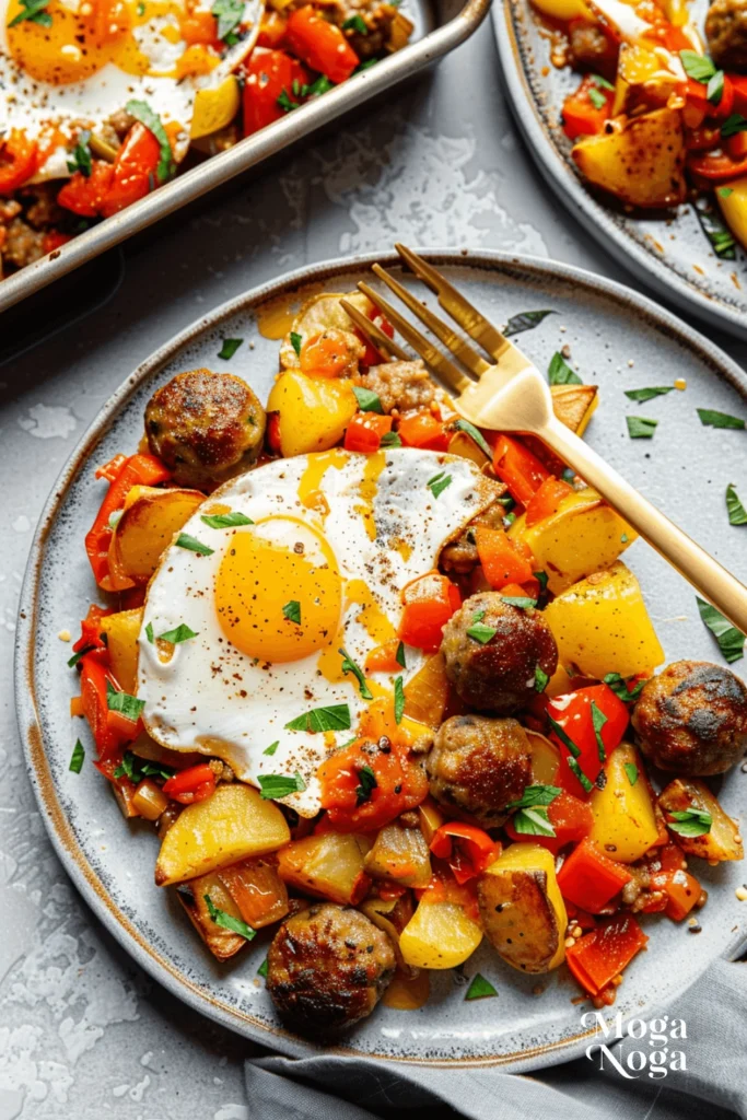 sheet pan sausage breakfast hash-1