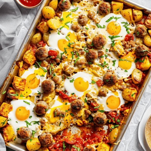sheet pan sausage breakfast hash