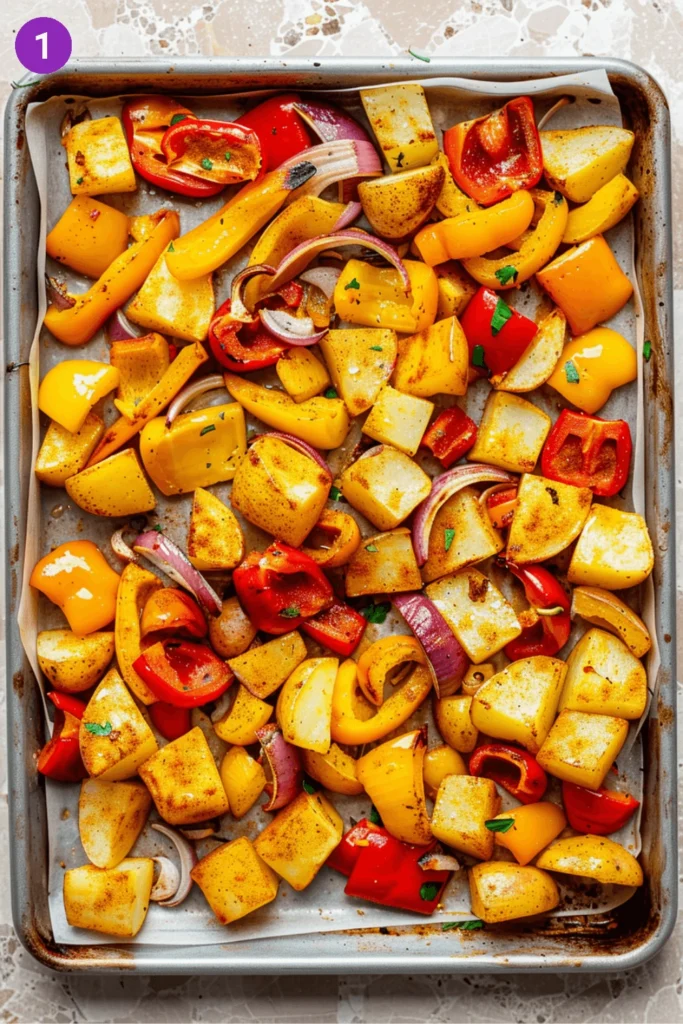sheet pan sausage breakfast hash-Steps