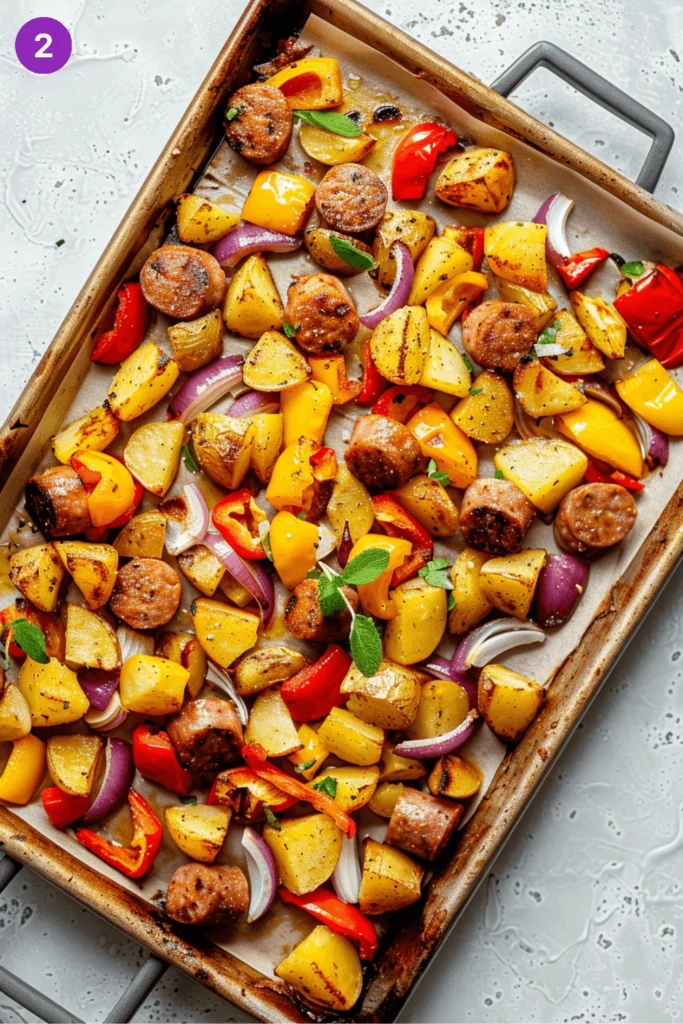 sheet pan sausage breakfast hash-Steps1