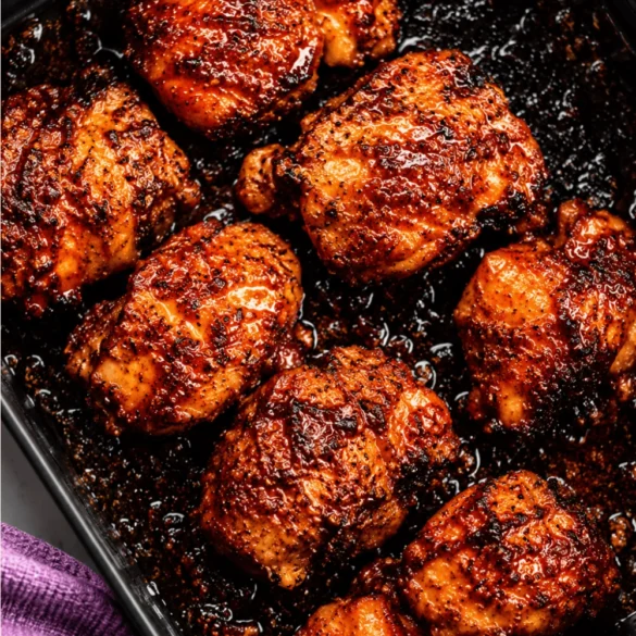 30-min Oven Baked Boneless Skinless Chicken Thighs