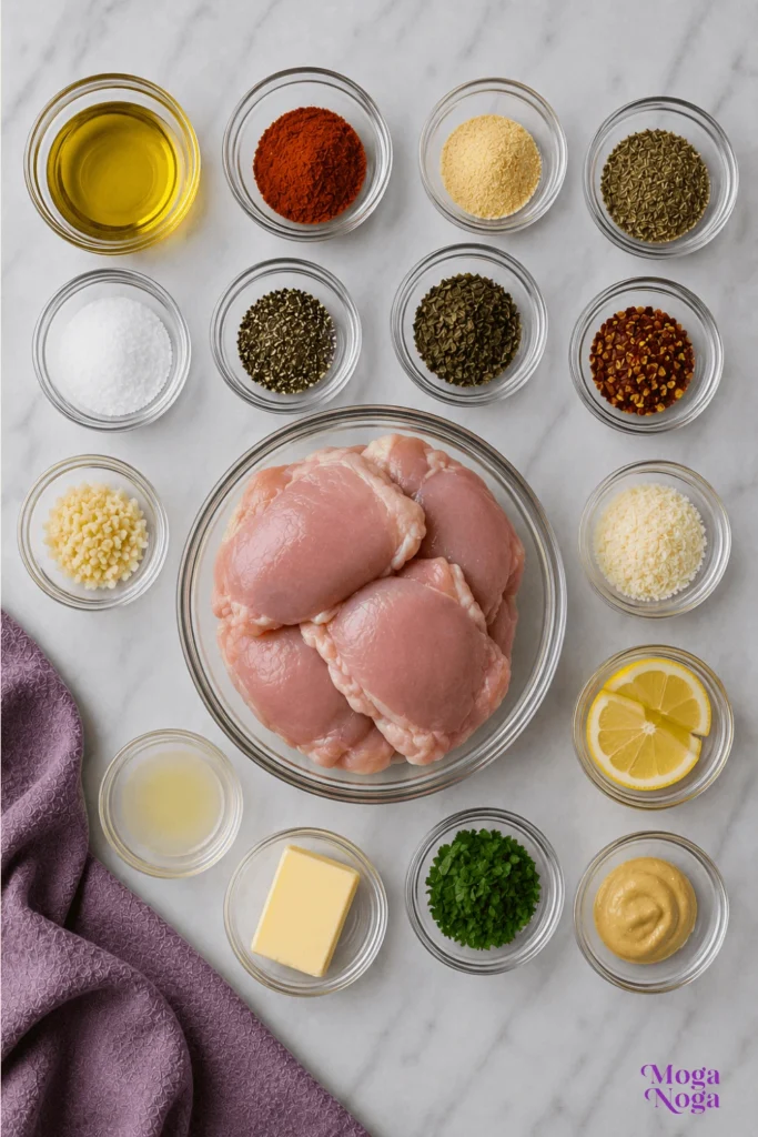 30-min Oven Baked Boneless Skinless Chicken Thighs-Ingredients