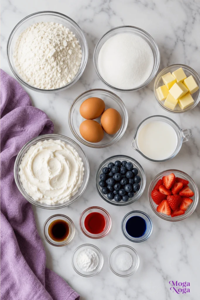 American Flag Cake-Ingredients