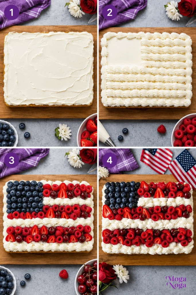 American Flag Cake-Instructions