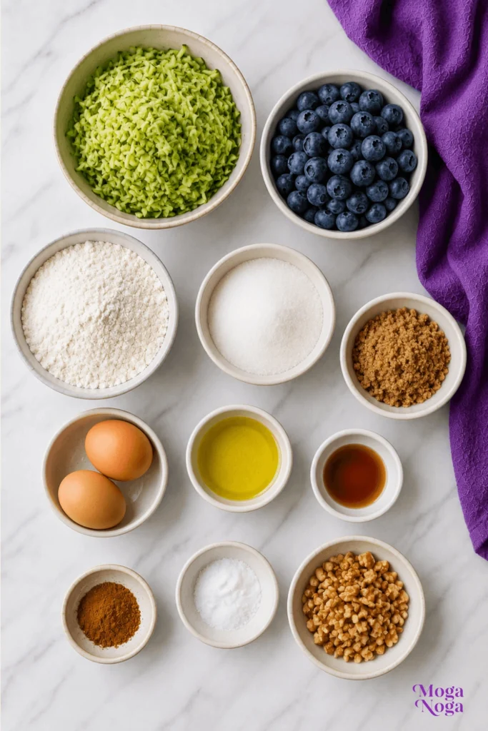 Blueberry Zucchini Bread-Ingredients