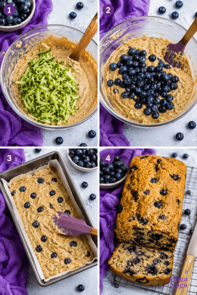 Blueberry Zucchini Bread-Steps